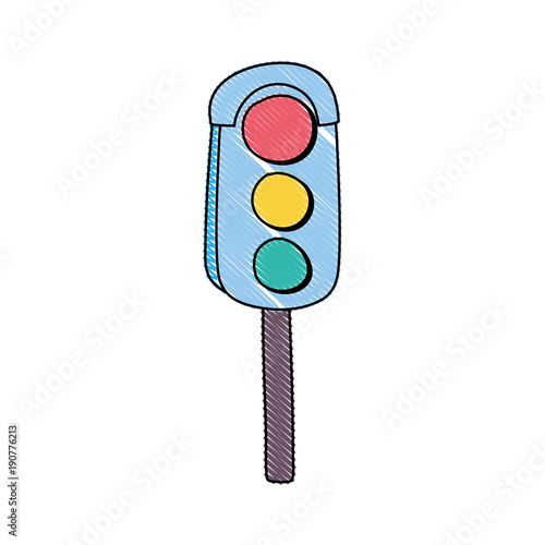 grated traffic light object to urban caution