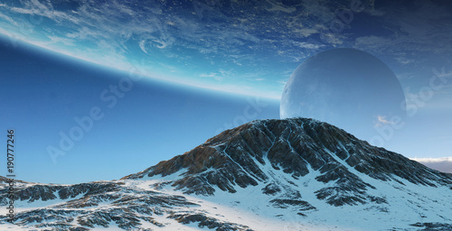 Fototapeta Naklejka Na Ścianę i Meble -  Exoplanets in space 3D rendering elements of this image furnished by NASA