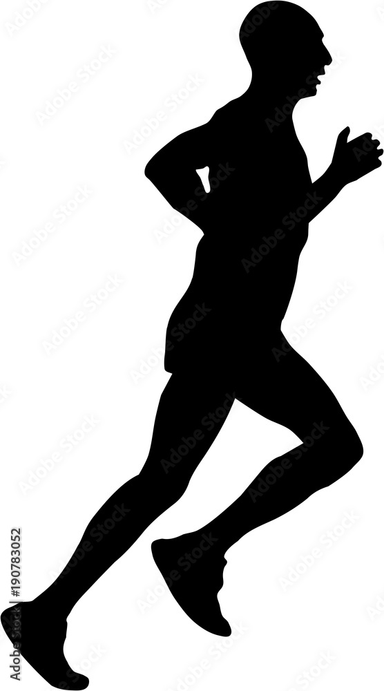 Silhouette of a male runner