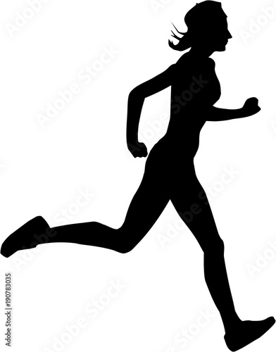 Silhouette of a female runner