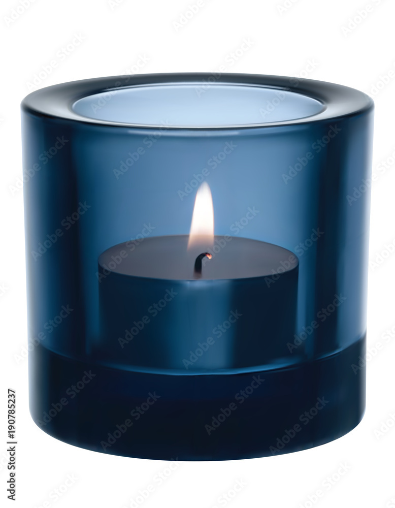 Candle light in a glass jar. Vector realistic 3d illustration Candle light in a glass jar. Vector realistic 3d illustration