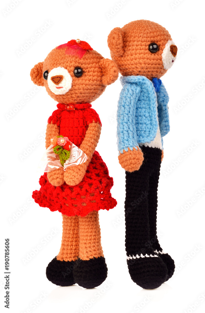 Teddy Bear Female and male isolated from white background. Teddy Bear Female and male isolated from white background.