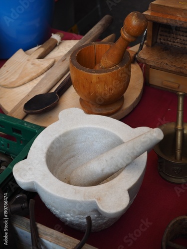 Pestles for sale at the flea market.