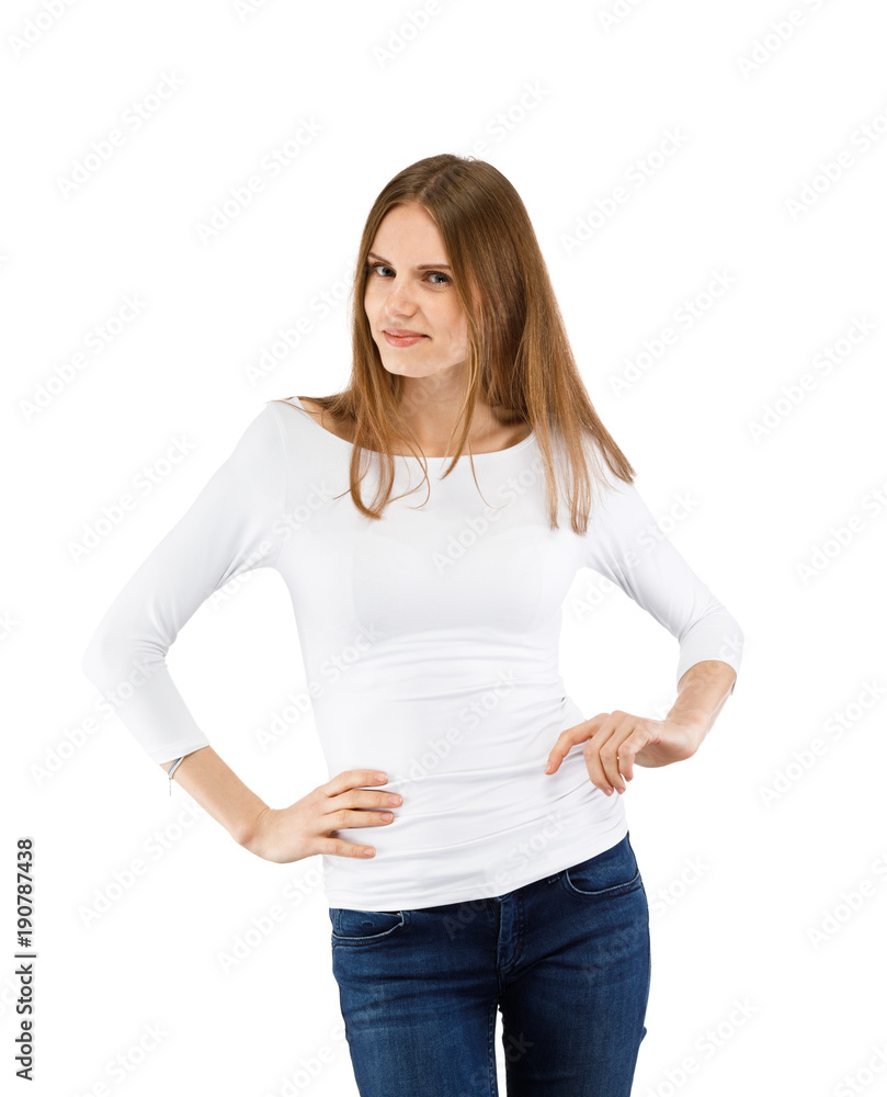 Obraz premium Woman isolated on white background