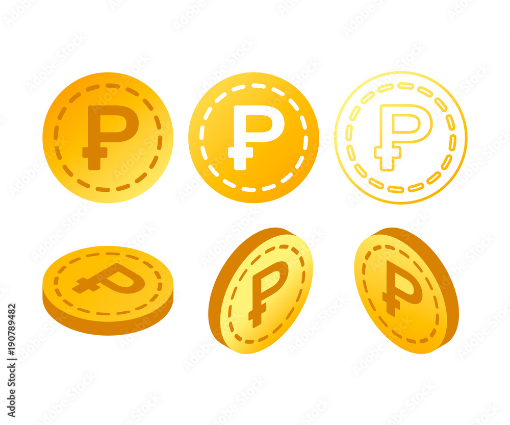 Isometric ruble money vector illustration Isometric ruble money vector illustration