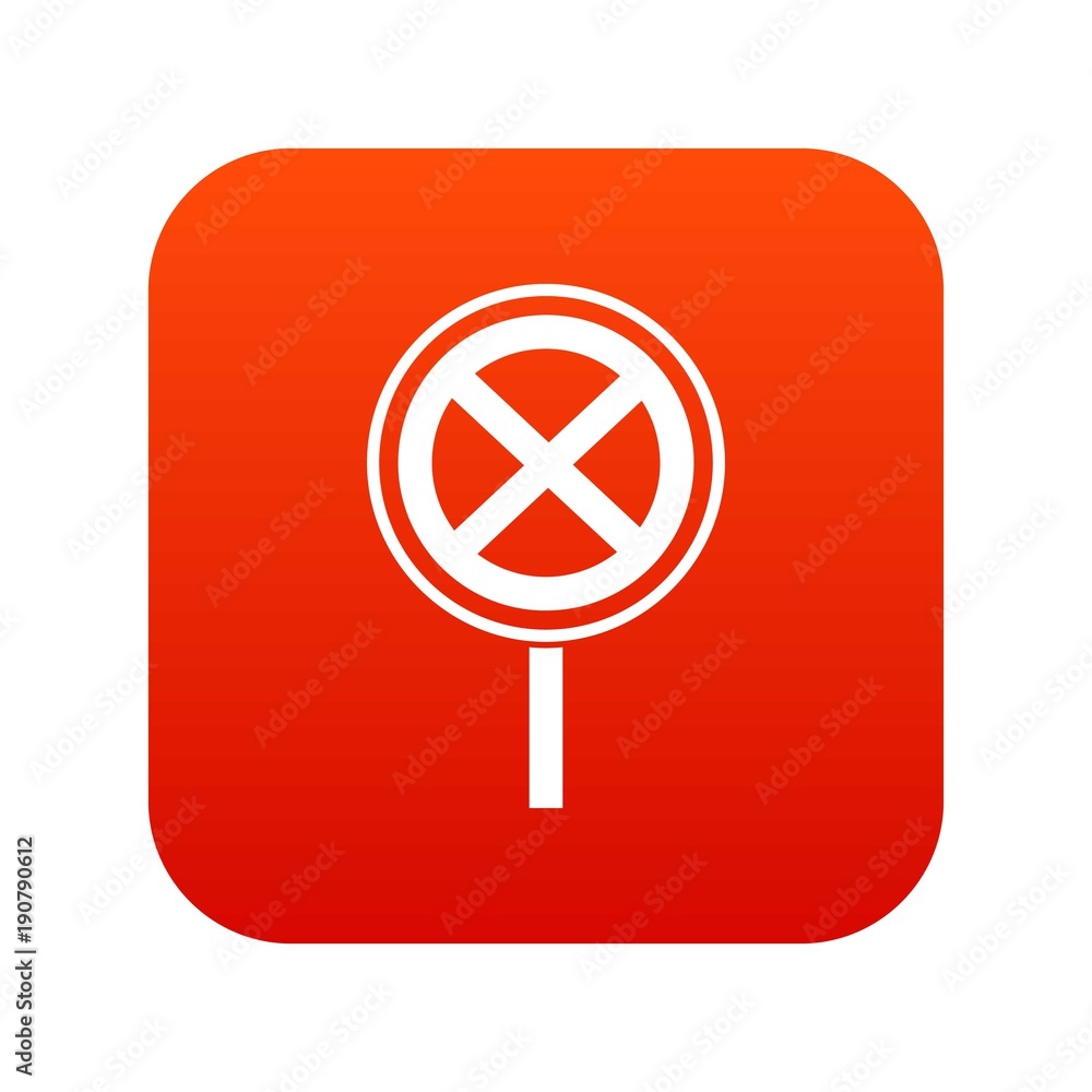 No stopping and parking sign icon digital red Stock Vector | Adobe Stock