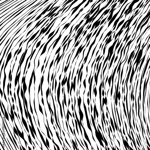 Black and White Wave Stripe Optical Abstract Background