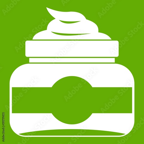 Jar of cosmetic cream icon green