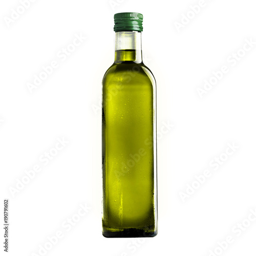 bottle of olive oil on a white background isolation
