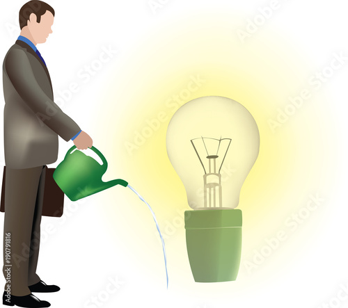 persona innaffia la propria idea laqmpadina