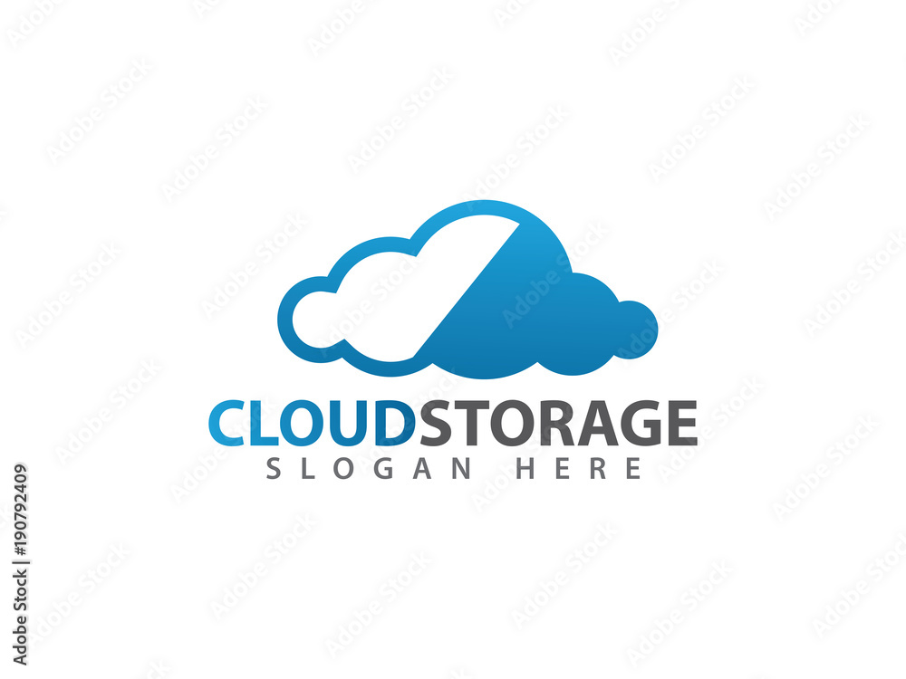 vector online cloud storage logo design