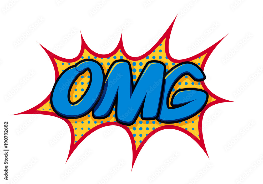 OMG! speech bubble in retro style OMG! speech bubble in retro style