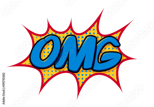 OMG! speech bubble in retro style