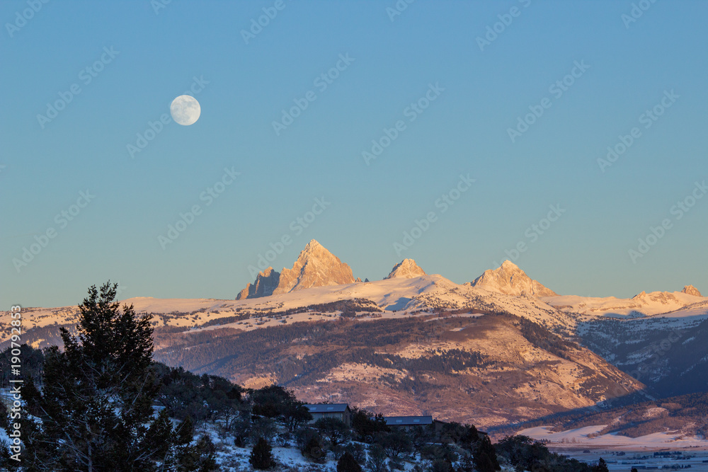 New Years Super Moon over Teton Valley