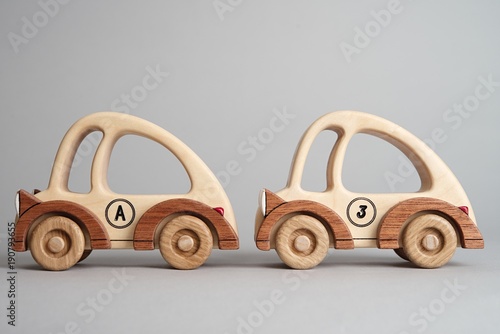 Children toy, an old wooden car photo