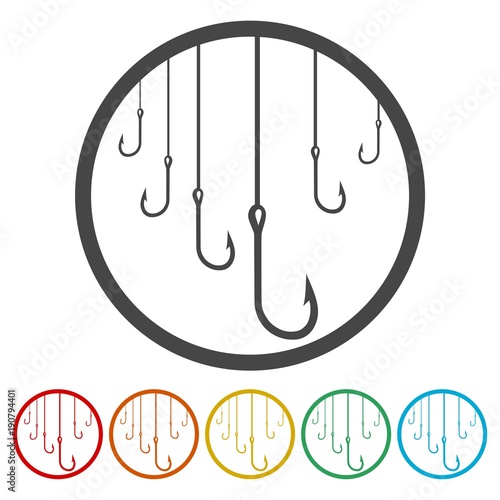 Fishing logo, 6 Colors Included