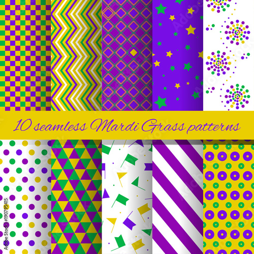 Vector illustration of Mardi Gras pattern backgrounds