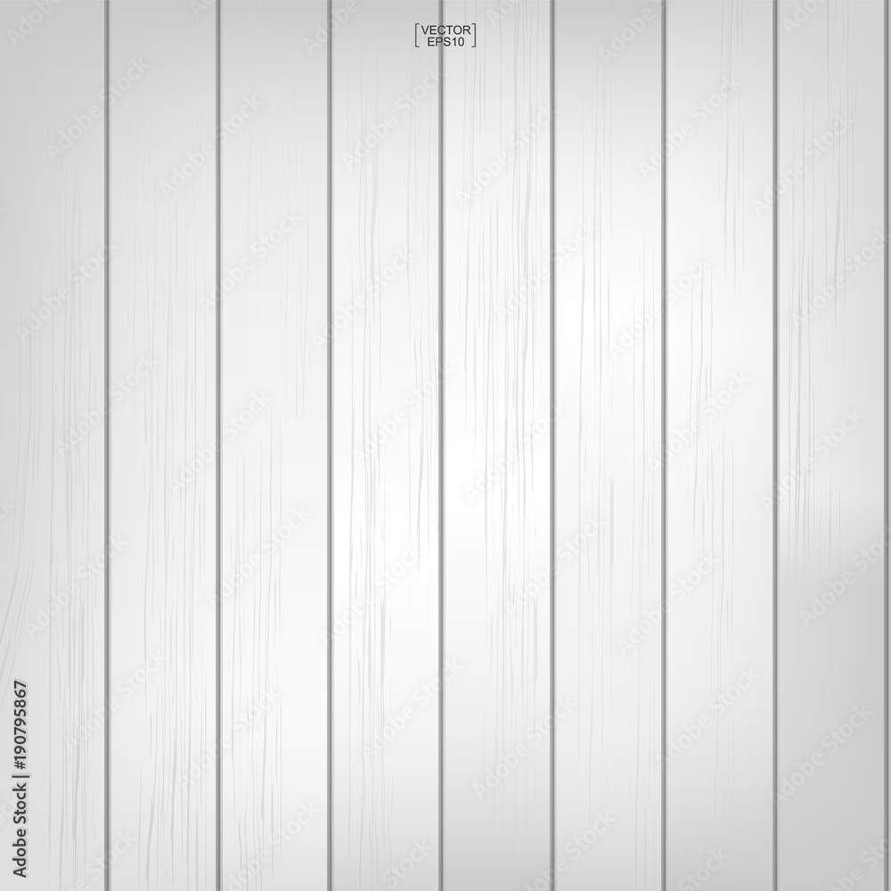 Fototapeta premium White wood pattern and texture background. Vector illustration.