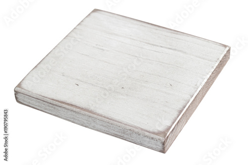 wooden tile isolated white background