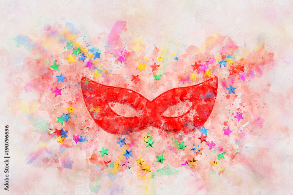 watercolor style and abstract image of masquerade venetian mask background watercolor style and abstract image of masquerade venetian mask background