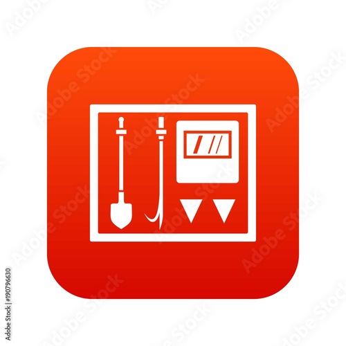 Fire shield icon digital red