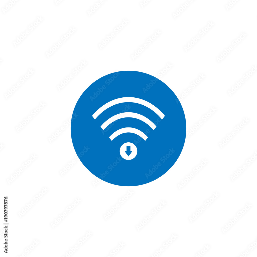 Blue circle wifi with download icon design template vector Blue circle wifi with download icon design template vector
