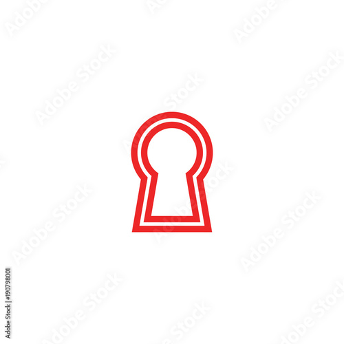 Red keyhole logo design template vector