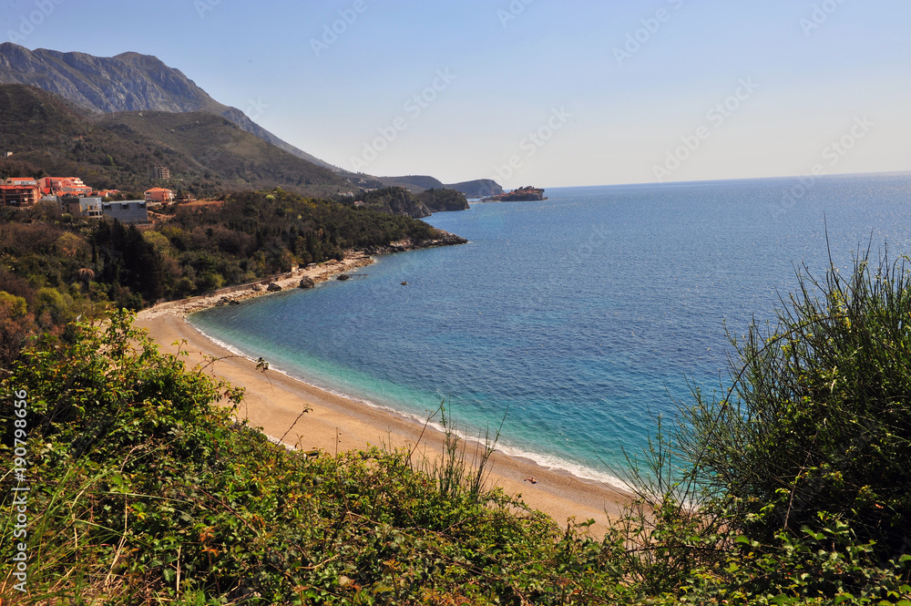 Amazing view of the beach in Montenegro