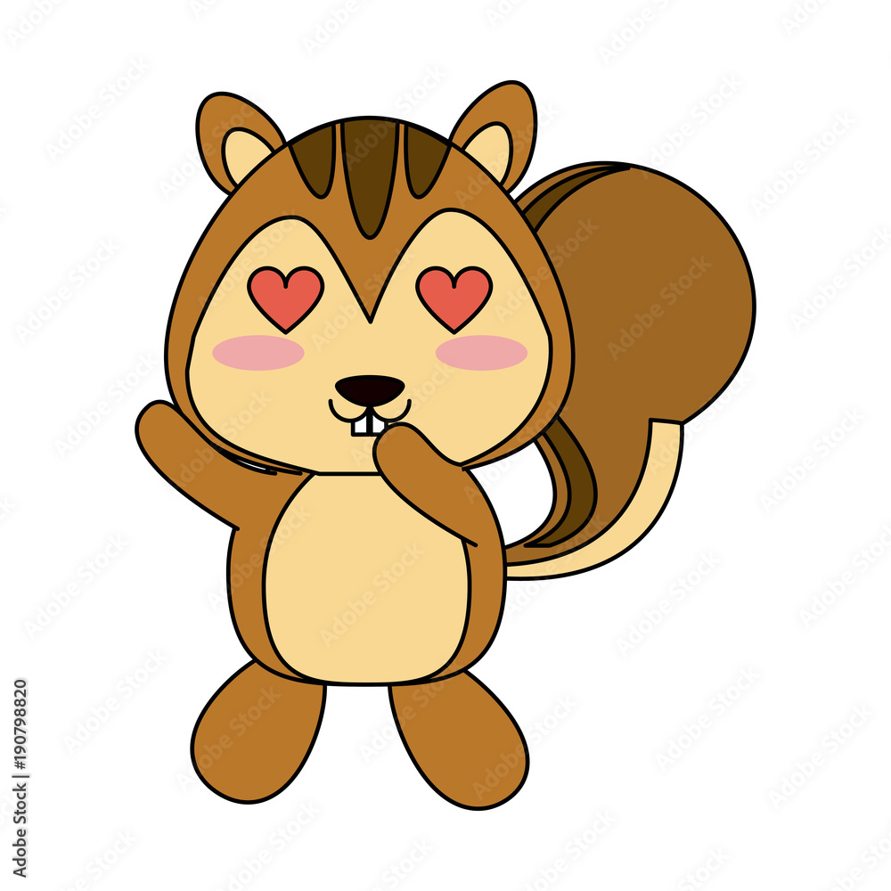Fototapeta premium Cute squirrel in love cartoon icon vector illustration graphic design