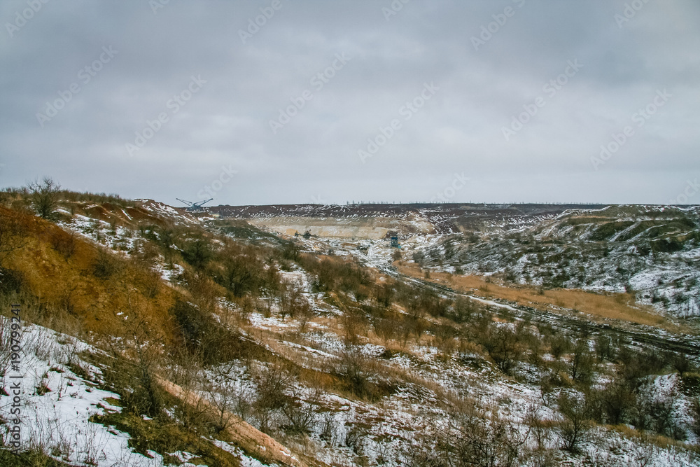 clay quarry in the Taurian steppe clay quarry in the Taurian steppe