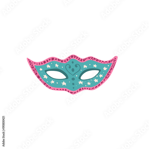 Hand drawn carnival vector mask isolated on white background. Masqeurade mask for decorating festive invitations, banners, greeting cards. Carnaval accessory illustration.