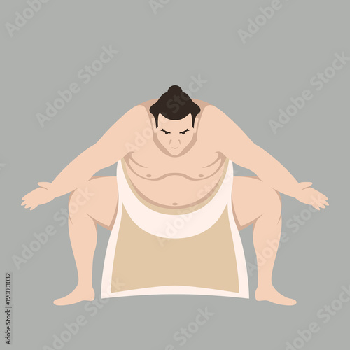 Sumo wrestler men vector illustration flat style front