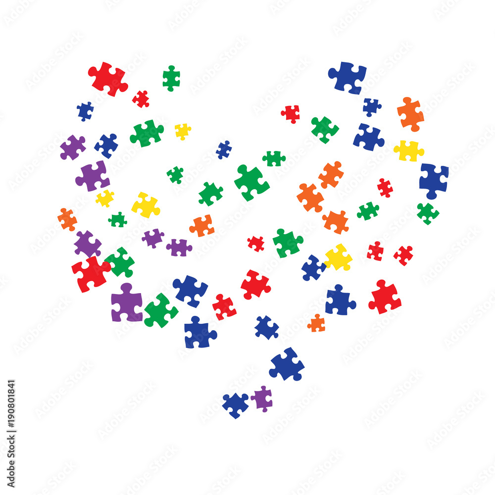 Confetti Background Pattern. Puzzle pieces and big ideas design, vector illustration graphic Confetti Background Pattern. Puzzle pieces and big ideas design, vector illustration graphic