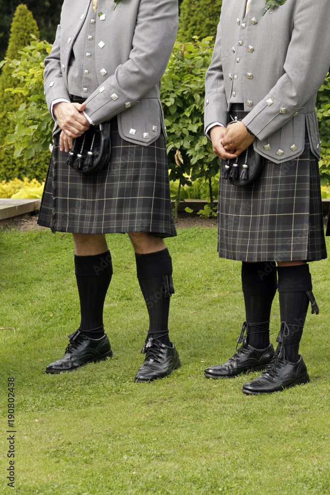 Men in kilts at Scottish wedding Men in kilts at Scottish wedding