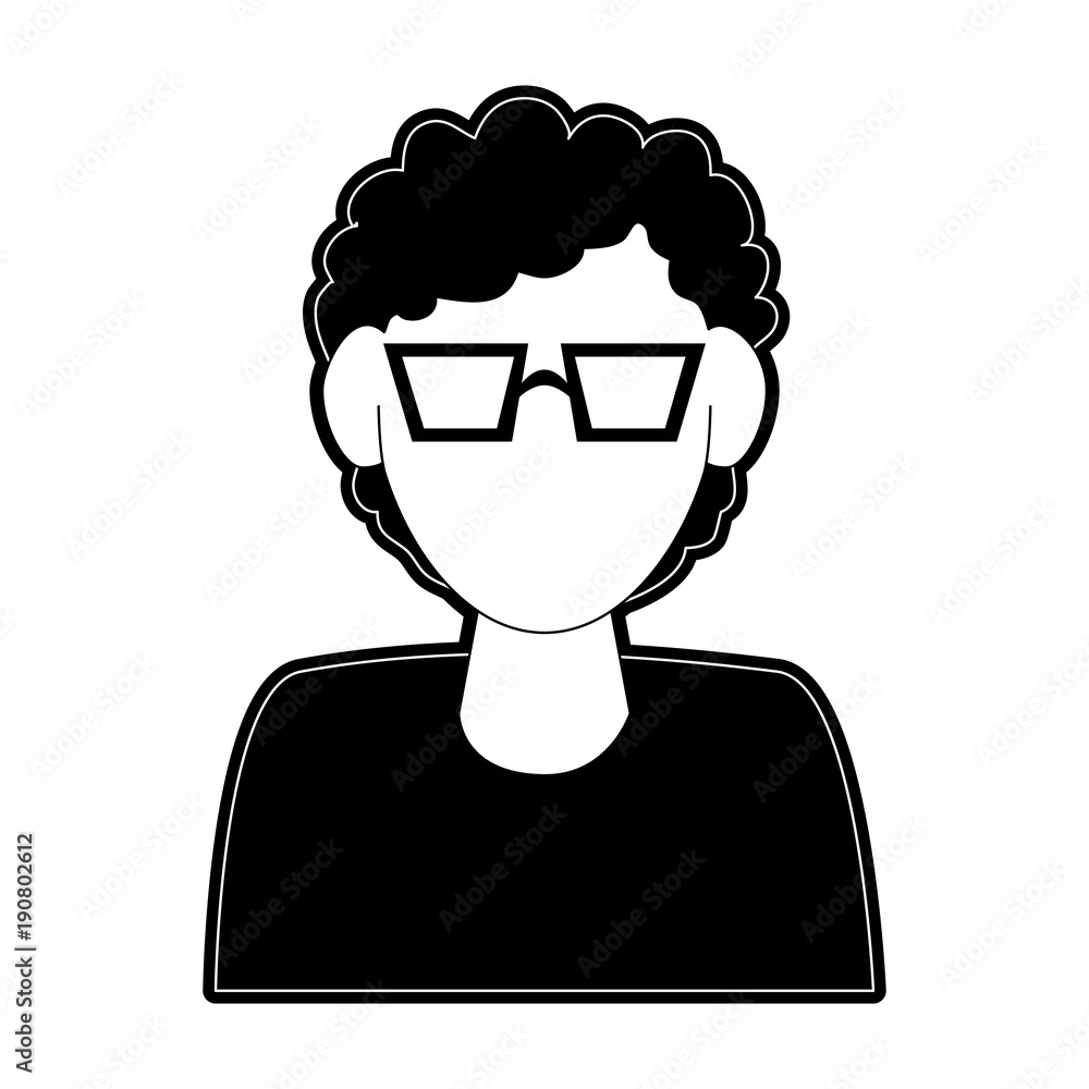 Man avatar with glasses cartoon icon vector illustration graphic design Man avatar with glasses cartoon icon vector illustration graphic design