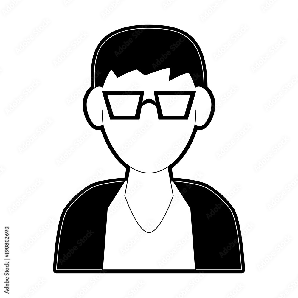 Man avatar with glasses cartoon icon vector illustration graphic design