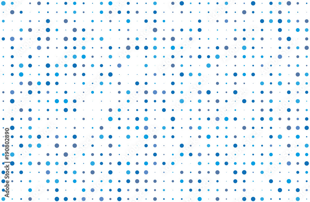 Dotted background with circles, dots, point different size, scale. Halftone pattern.