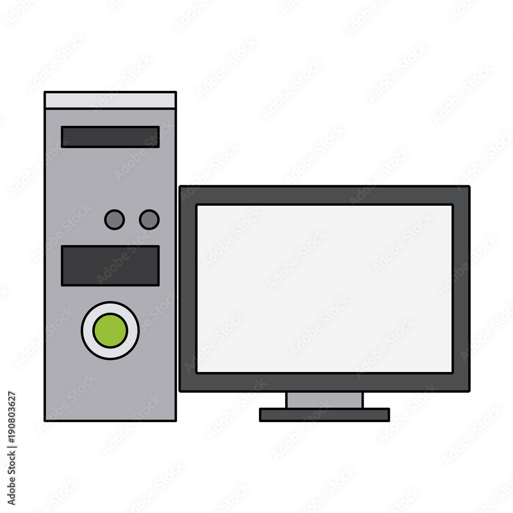 Computer screen and cpu icon vector illustration graphic design Computer screen and cpu icon vector illustration graphic design