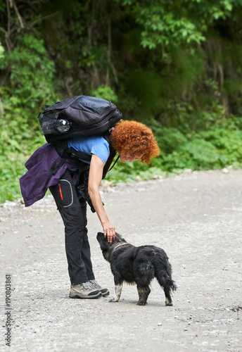 Hiker with her dog