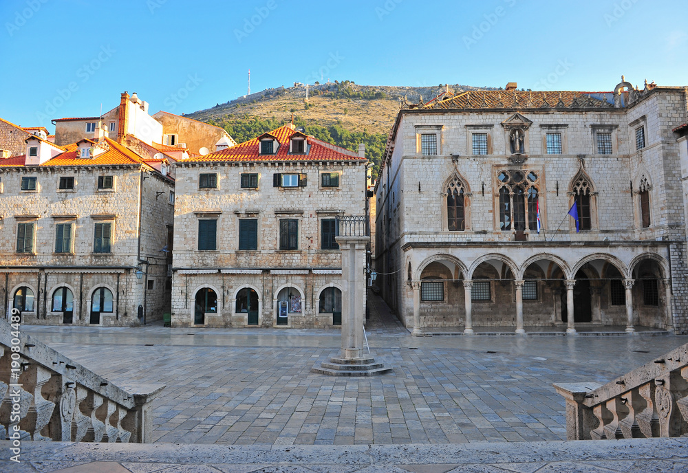 View of the square in old town of Dubrovnik