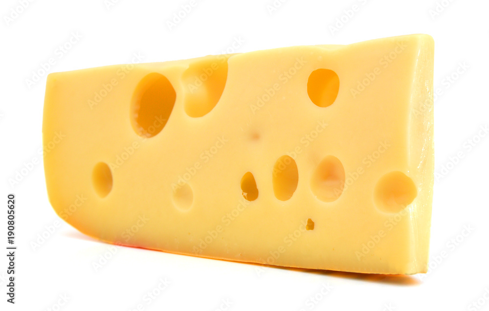 piece of cheese isolated on a white background piece of cheese isolated on a white background