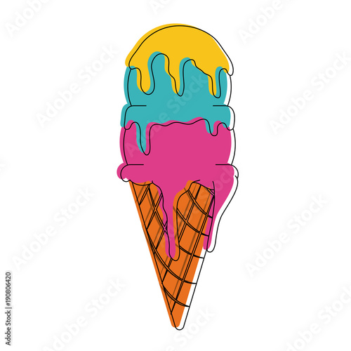 Ice cream cone icon vector illustration graphic design