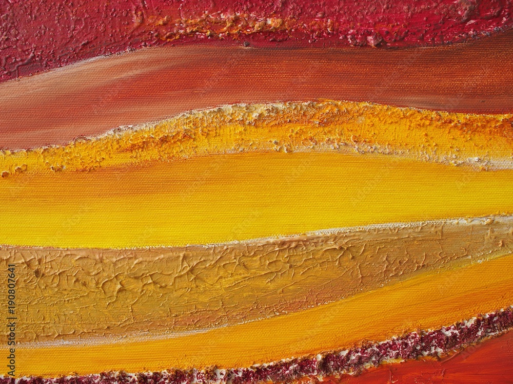 Fototapeta premium Malkunst - warme Farben fließen ineinander