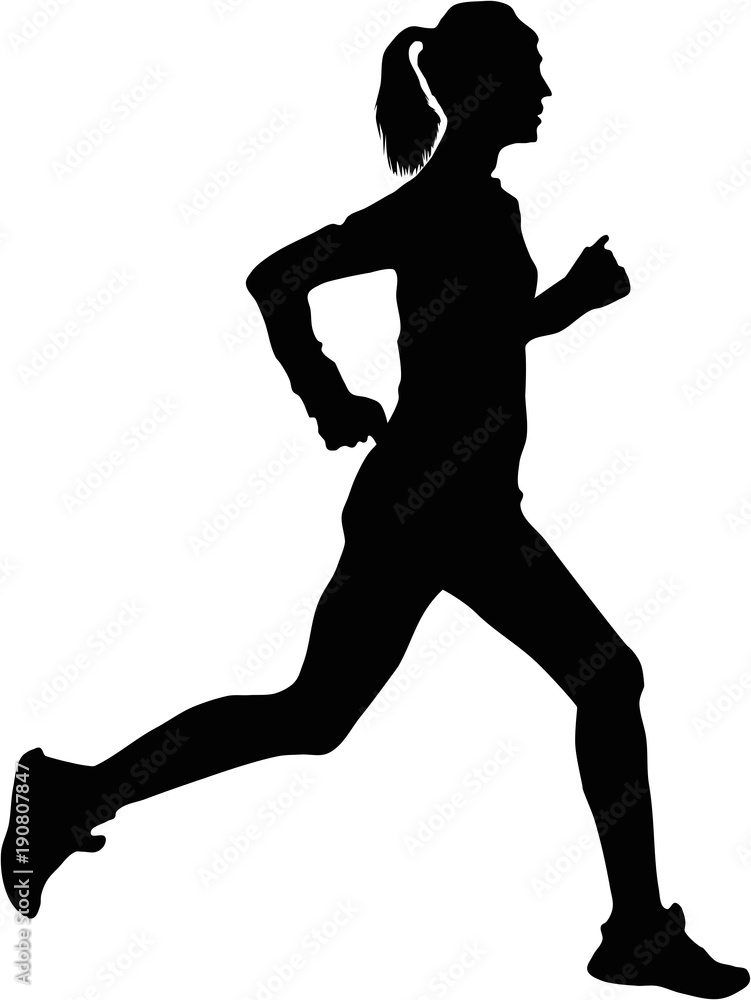 Silhouette of a female runner Silhouette of a female runner
