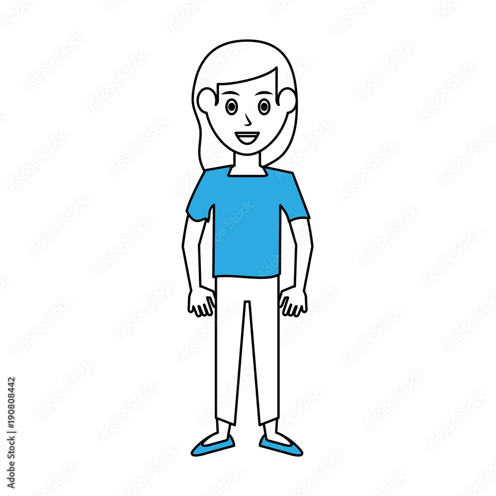 Fototapeta premium Young woman cartoon icon vector illustration graphic design