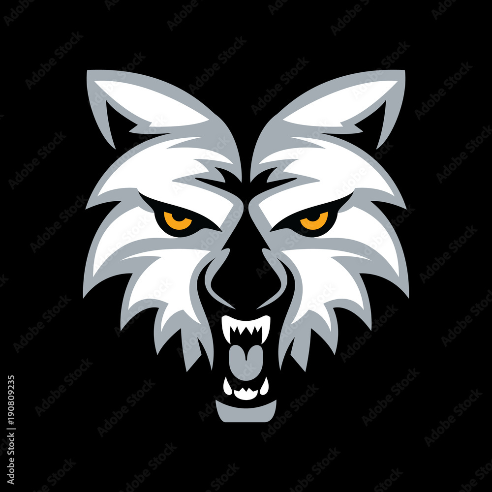 Wolf head mascot vector design.