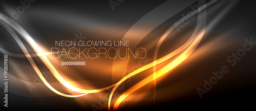 Neon elegant smooth wave lines digital abstract background