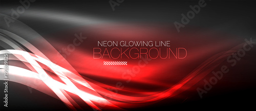 Neon elegant smooth wave lines digital abstract background
