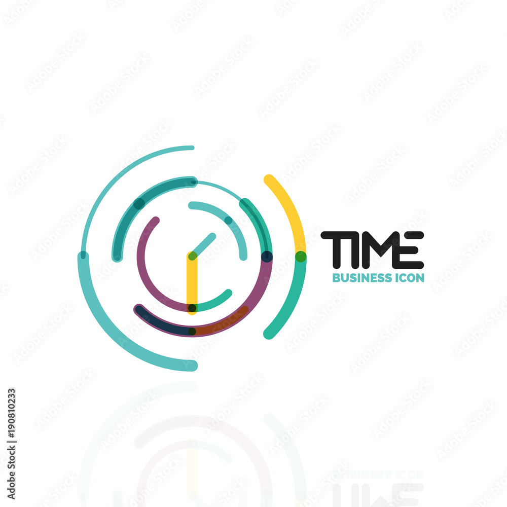 Vector abstract logo idea, time concept or clock business icon. Creative logotype design template Vector abstract logo idea, time concept or clock business icon. Creative logotype design template