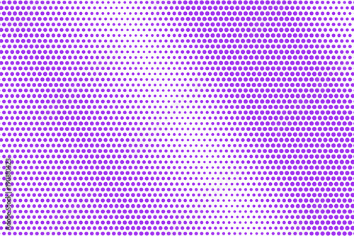 Violet white dotted halftone. Halftone vector background. Regular textured dotted gradient.